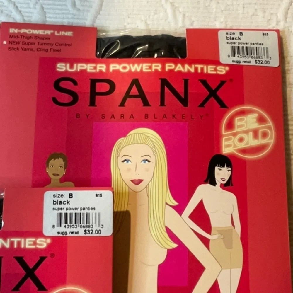 SPANX Super Power Panties in Black. Size B. NIOP. Each.